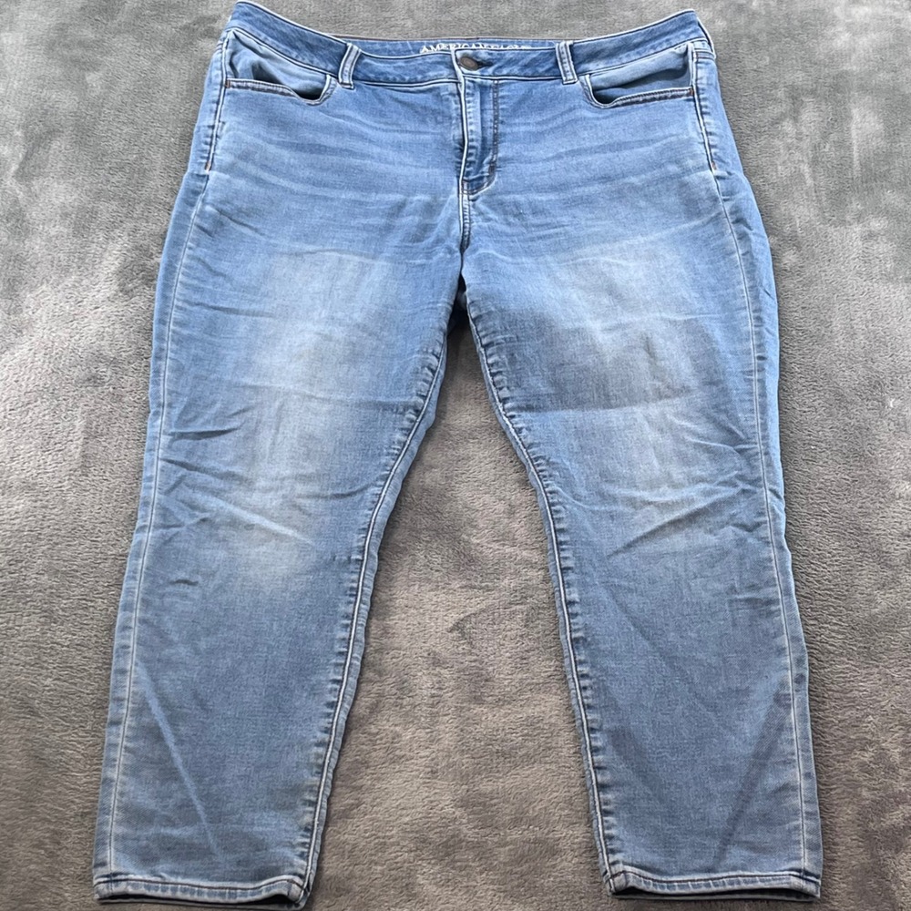 American Eagle Outfitters Skinny Jeans Light Wash Blue Denim Womens Size 18